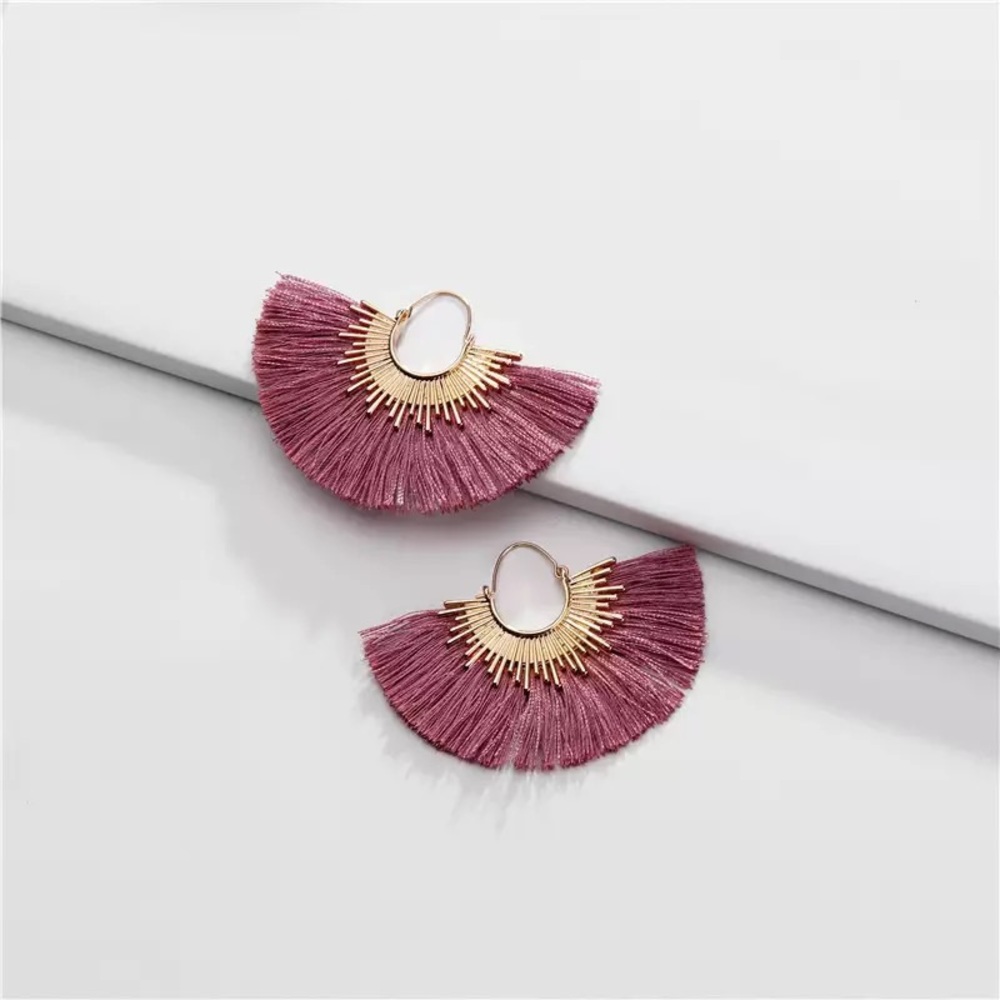 Anthropologie Amelia Filigree Silk Hoop Earrings